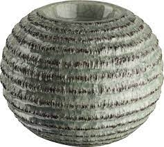 WAXINELICHTHOUDER GROEN/ROEST LOOK ()